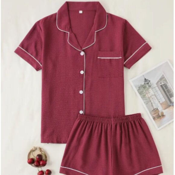 Pj Sets- button up shirt and shorts - Picture 1 of 1
